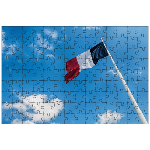 фото Магнитный пазл 27x18см."флаг, знамя, франция" на холодильник lotsprints
