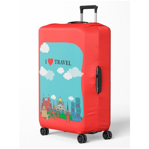 фото Чехол для чемодана , размер l, красный, голубой cvt