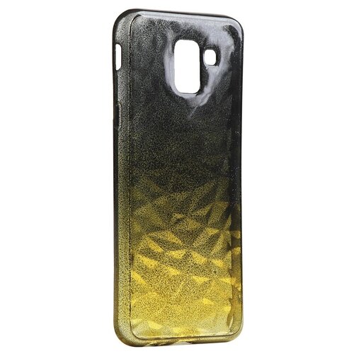 фото Чехол krutoff для samsung galaxy j6 2018 sm-j600 crystal silicone yellow-black 12246