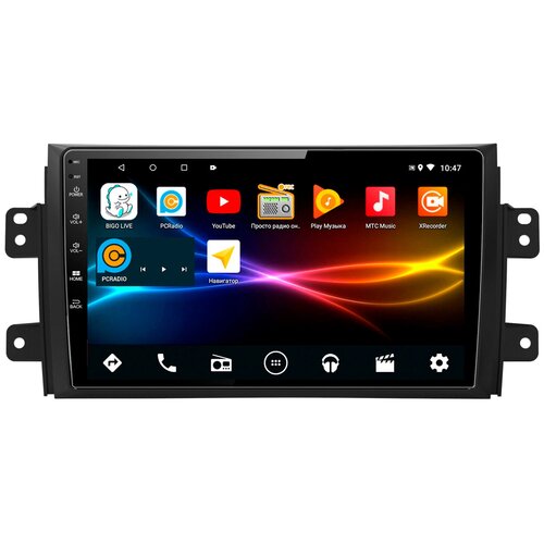 фото Автомагнитола для suzuki sx4 2007-2014 / fiat sedici 2006-2014, 3/32 гб, на android 10 (api29), 8- ядерный процессор, экран ips 9 дюймов multi touch, wi- fi, gps, 2 din, usb, sim- карта, с усилителем звука toshiba subini