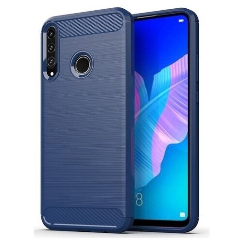 фото Темно-синий чехол на телефон huawei p40 lite e, серии carbon (карбон стиль) от caseport