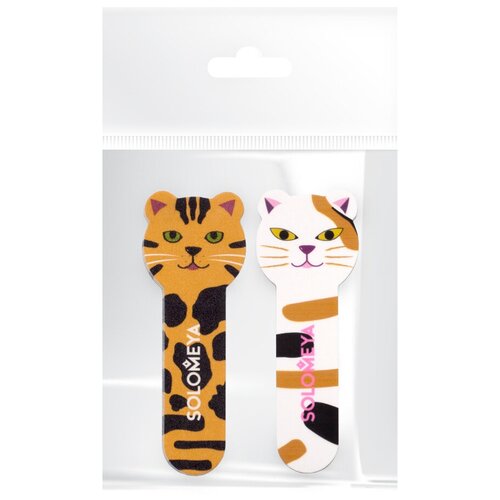 фото Набор для натуральных и искусственных ногтей solomeya: пилка тигренок/tiger nail file 180/220 грит и полировщик для ногтей китти /kitty shiner 400/3000