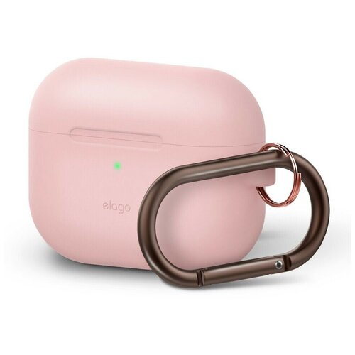 фото Силиконовый чехол для airpods pro elago silicone hang case, розовый/pink (eappor-hang-pk)
