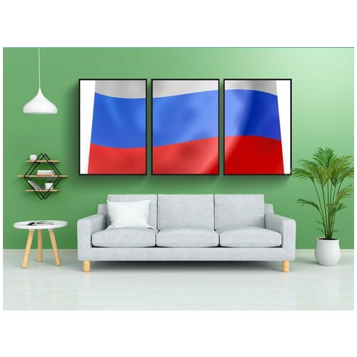 фото Модульный постер "флаг, россия, национальность" 180x90 см. из 3х частей в тубусе, без рамки lotsprints