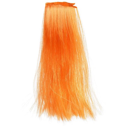 фото Фурнитура для игрушек / волосы - тресс для кукол прямые длина 25 см, ширина 47 см / оранжевый рс21 / 2 упаковки китай