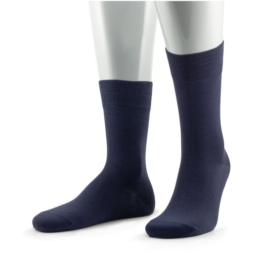 фото Мужские носки из мерсеризованного хлопка grinston socks темно-синие, размер 29