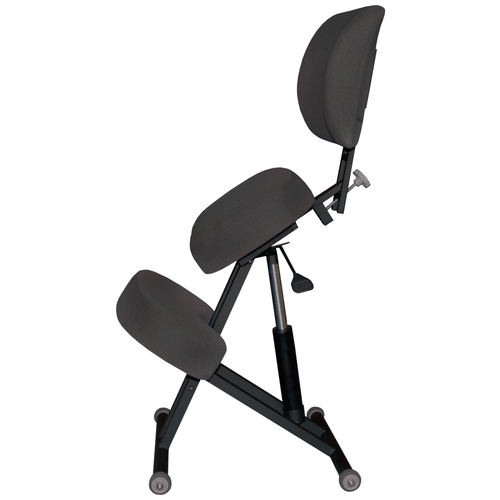 фото Эргономичный коленный стул "олимп" ск-2-2 газлифт (толстые сидения) благородный антрацит на черной раме