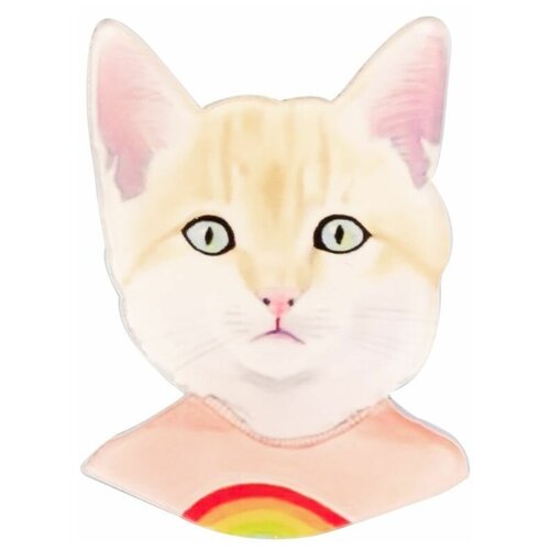 фото Брошь кот в розовом свитере 51408 otokodesign