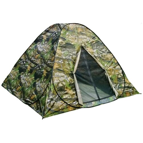 фото Автоматическая палатка / кемпинговая палатка трехместная / палатка камуфляж / 3-х местная 200 х 200 х 130 см. / палатка на три человека