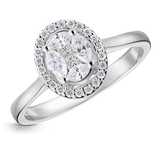 фото Бронницкий ювелир кольцо из белого золота r2439a1m, размер 16.5