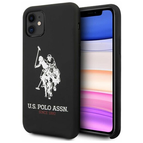 фото Силиконовый чехол-накладка для iphone 11 u.s. polo assn. liquid silicone big horse hard, черный (ushcn61slhrbk)