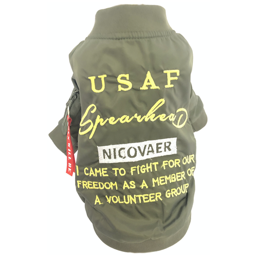 фото Непромокаемая куртка для собак, для кошек nicovaer волонтер (хаки, m)