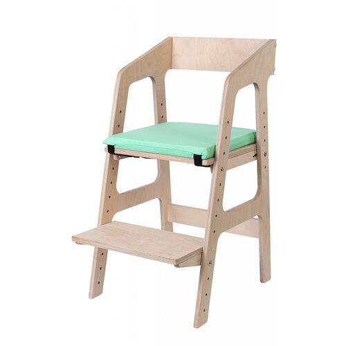 фото Комплект: растущий стул alpika-brand eco materials egoza и подушка мятная