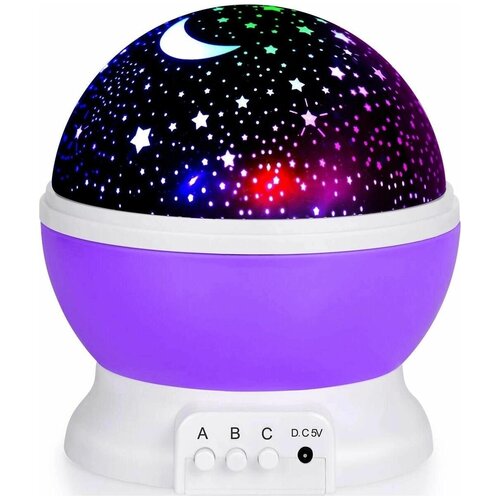 фото Ночник-проектор звездного неба мечта (фиолетовый шар) с usb-кабелем