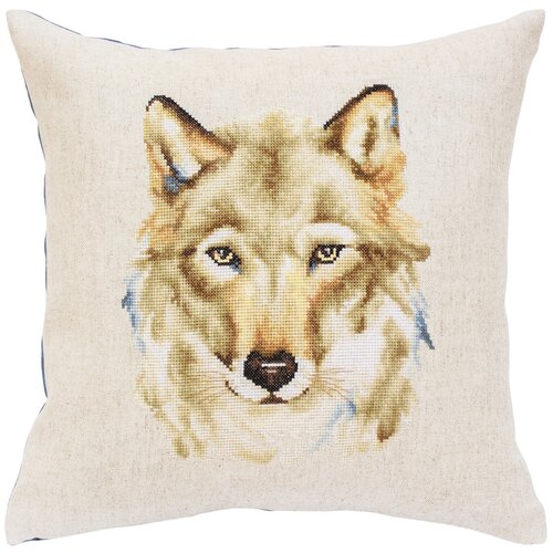 фото Luca-s набор для вышивания подушки волк, 40 х 40 см, pb164