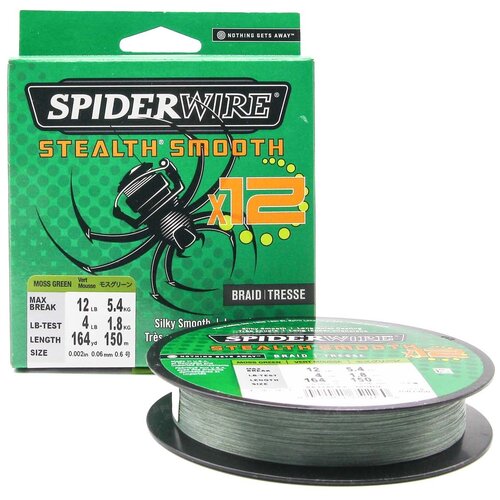фото "плетеная леска spiderwire stealth smooth 12 braid темно-зеленая 150м 0,06мм 5,4кг"