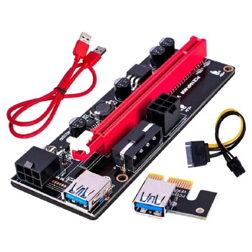 фото Райзер для видеокарты riser ver. 009s molex pci-e 1x - 16x pci-e плата расширения palmexx