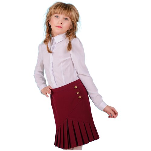 фото Школьная юбка инфанта, плиссированная, мини, размер 170/84, бордовый