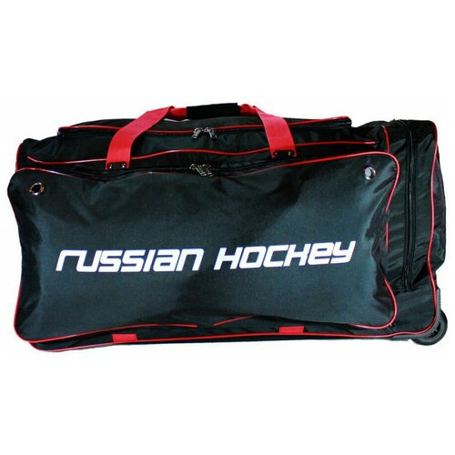 фото Баул хоккейный bitex 24-975 сумка спортивная на колесах черно-красный полиэстер