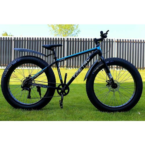 фото Велосипед фэтбайк fatbike richiesto tt089/9s 26" алюминиевая рама 17" взрослый подростковый спортивный вездеход унисекс, черно-синий
