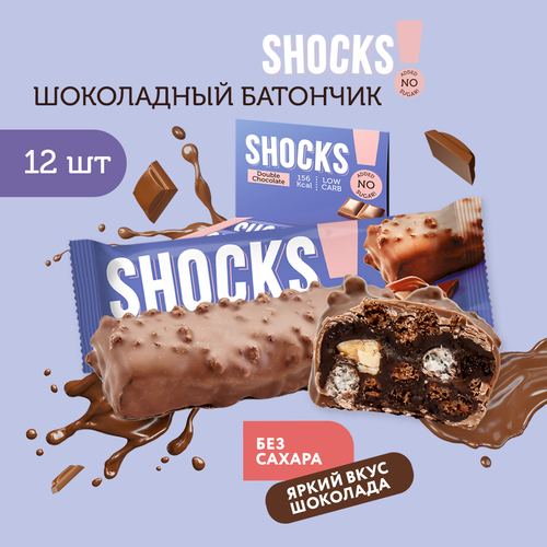 фото Батончик shocks шоколадный fitnesshock 35 г, 12 шт