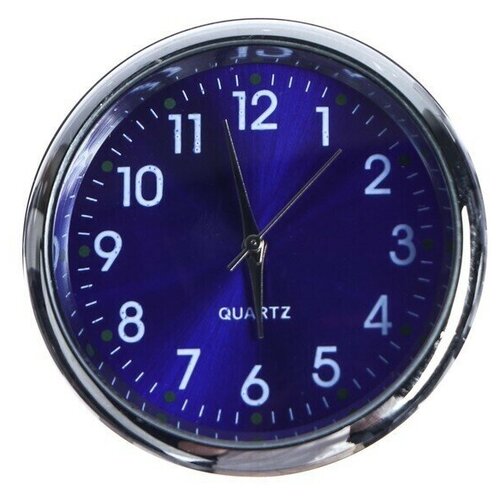 фото Часы автомобильные, внутрисалонные, d 4.5 см, синий циферблат 4295635 yandex market