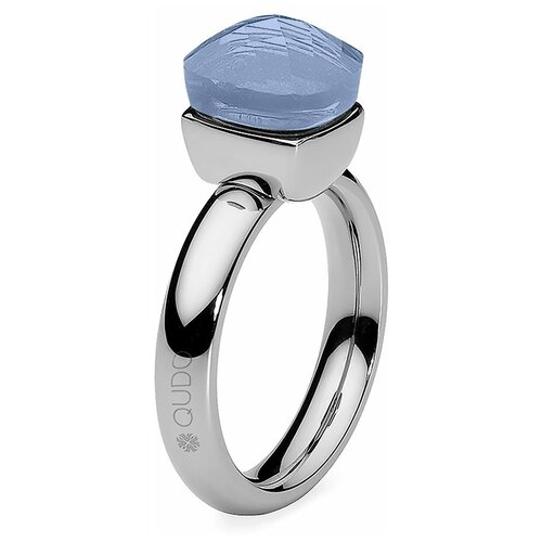 фото Кольцо qudo, бижутерный сплав, серебрение, размер 17.2, голубой, серебряный