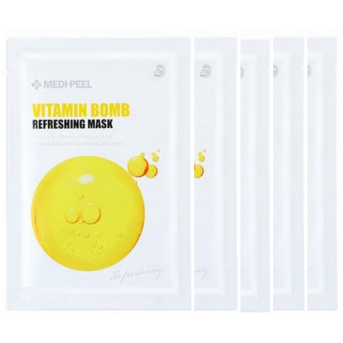 фото Набор тканевых масок для лица с витаминным комплексом medi-peel vitamin bomb refreshing mask, 5 шт.