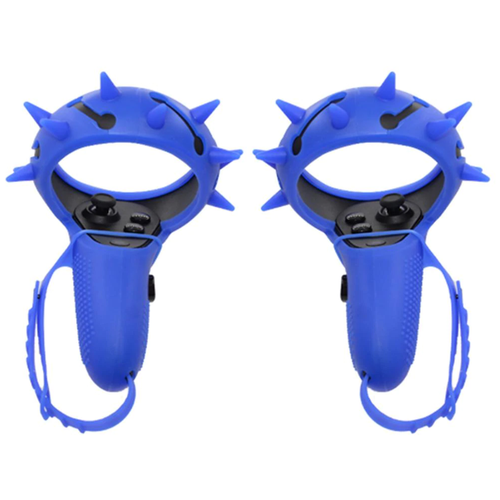 фото Силиконовые чехлы для контроллеров oculus quest (rift s) с шипами и ремешками, голубые (2 шт) irift