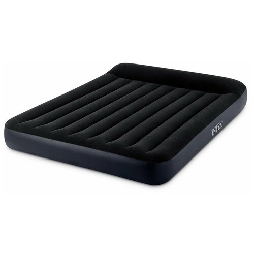 фото Надувной матрас intex с подголовником pillow rest classic bed fiber-tech 152х203х25см 64143