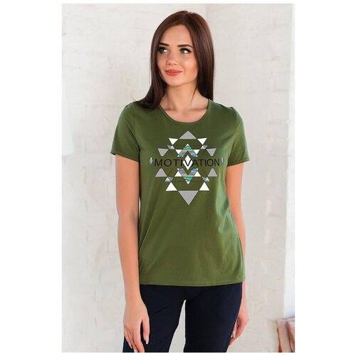 фото Хлопковая женская футболка шарлиз (8134, зеленый, размер: 44) sharlize