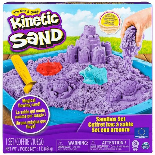 фото Kinetic sand кинетический песок набор для лепки "песочница с формочками", фиолетовый 6028092 spin master