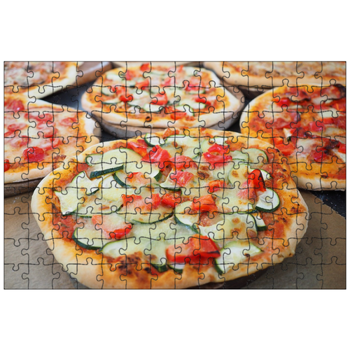 фото Магнитный пазл 27x18см."пицца в дровяной печи, пицца, печь" на холодильник lotsprints