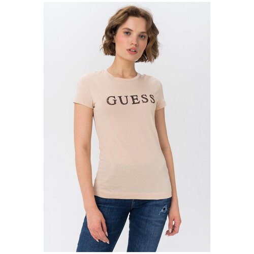 фото Футболка guess, размер 44/s, бежевый