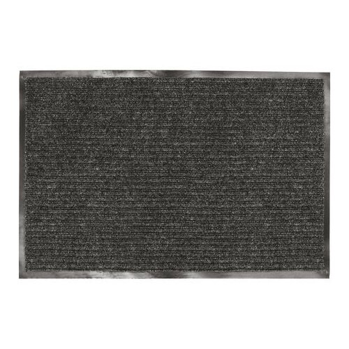 фото Коврик входной ворсовый влаго-грязезащитный laima, 120х150 см, ребристый, толщина 7 мм, черный, 602877 лайма