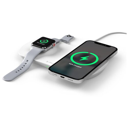 фото Зарядная станция беспроводная 2 в 1: iphone, apple watch, 17,5 вт, deppa