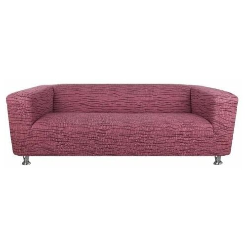фото Чехол для мебели: чехол на 3-ех местный диван "тела" ракушка ридже бордовый еврочехол