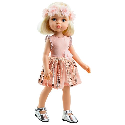 фото Платье с пайетками и цветочный венок для кукол paola reina, 32 см