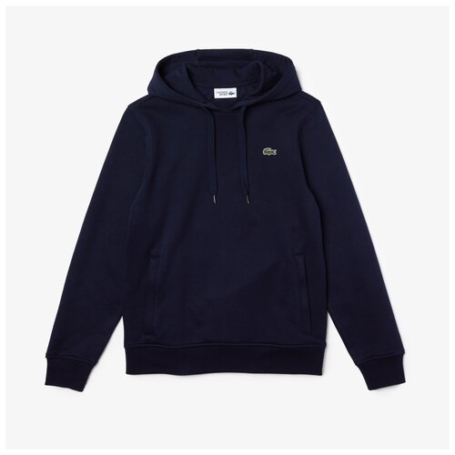 фото Мужская толстовка lacoste sport fleece hoodie синий , размер s