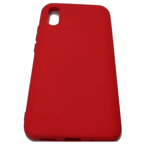 фото Soft touch фирменный силиконовый чехол для xiaomi redmi 9a красный, с мягкой внутренней бахромой / микрофиброй makkardi