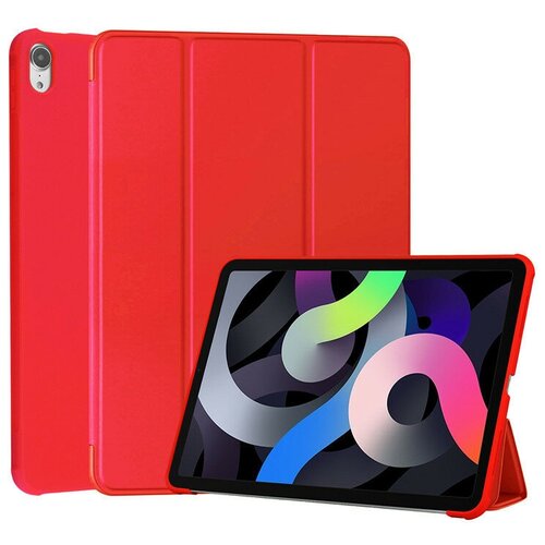 фото Чехол книжка для планшета apple ipad air 4 10.9" (2020), из мягкого силикона, усиленные углы, автоблокировка экрана (красный) zamarket