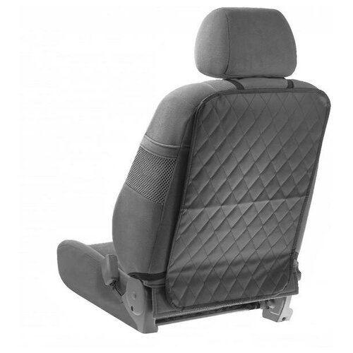 фото Накидка-незапинайка на спинку сиденья, экокожа, ромб, черный, размер: 60х40 см нет бренда