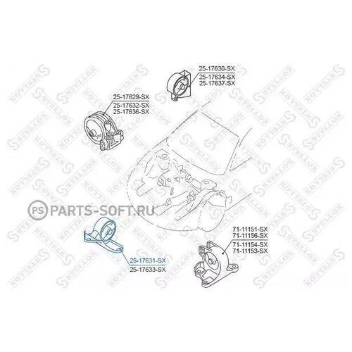 фото Stellox 2517631sx 25-17631-sx_подушка двигателя передняя\ mitsubishi chariot/space wagon grandis n84w/n94w 1997-2003