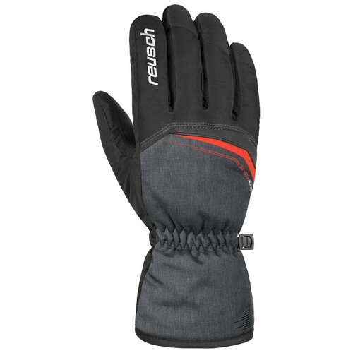 фото Перчатки горнолыжные reusch snow king black/black melange/fire red (inch (дюйм):9,5)