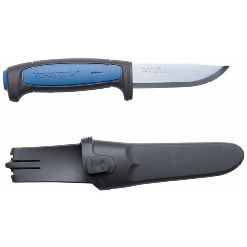 фото Нож morakniv pro s, нержавеющая сталь, резиновая ручка с синей вставкой