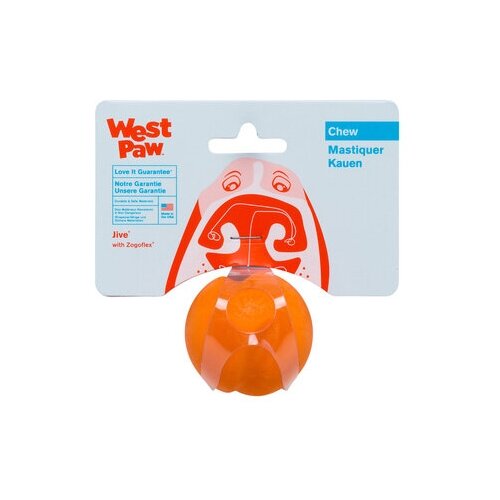 фото Zogoflex виа игрушка для собак мячик jive, l 8 см, оранжевый, 0,280 кг (2 шт)