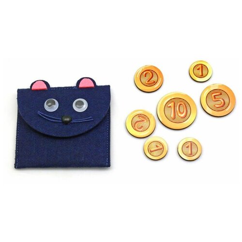 фото Кошелек с монетами мышка, smiledecor (игровой набор из фетра, ф020)