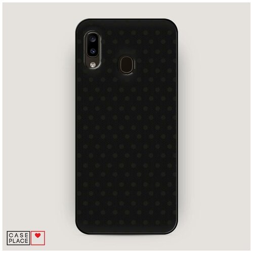 фото Чехол силиконовый матовый samsung galaxy a20 сетка в горох черная case place