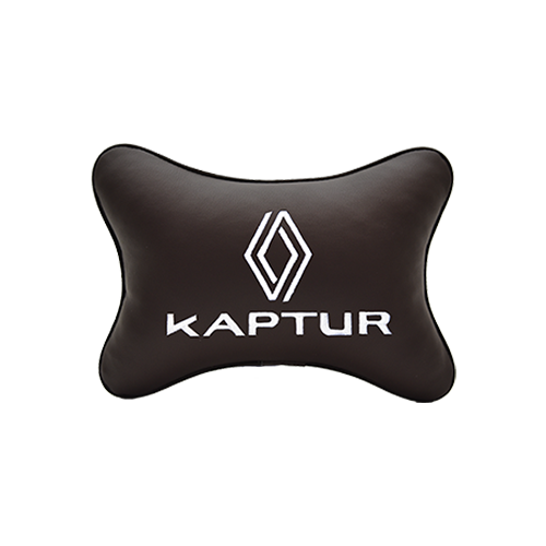 фото Подушка на подголовник экокожа coffee с логотипом автомобиля renault kaptur new vital technologies