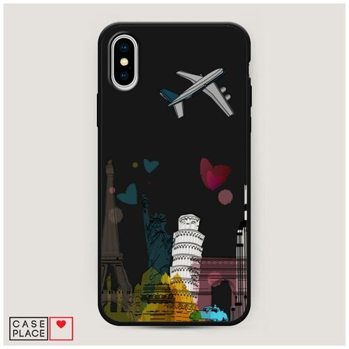 фото Чехол силиконовый матовый iphone xs max (10s max) самолет путешествий case place